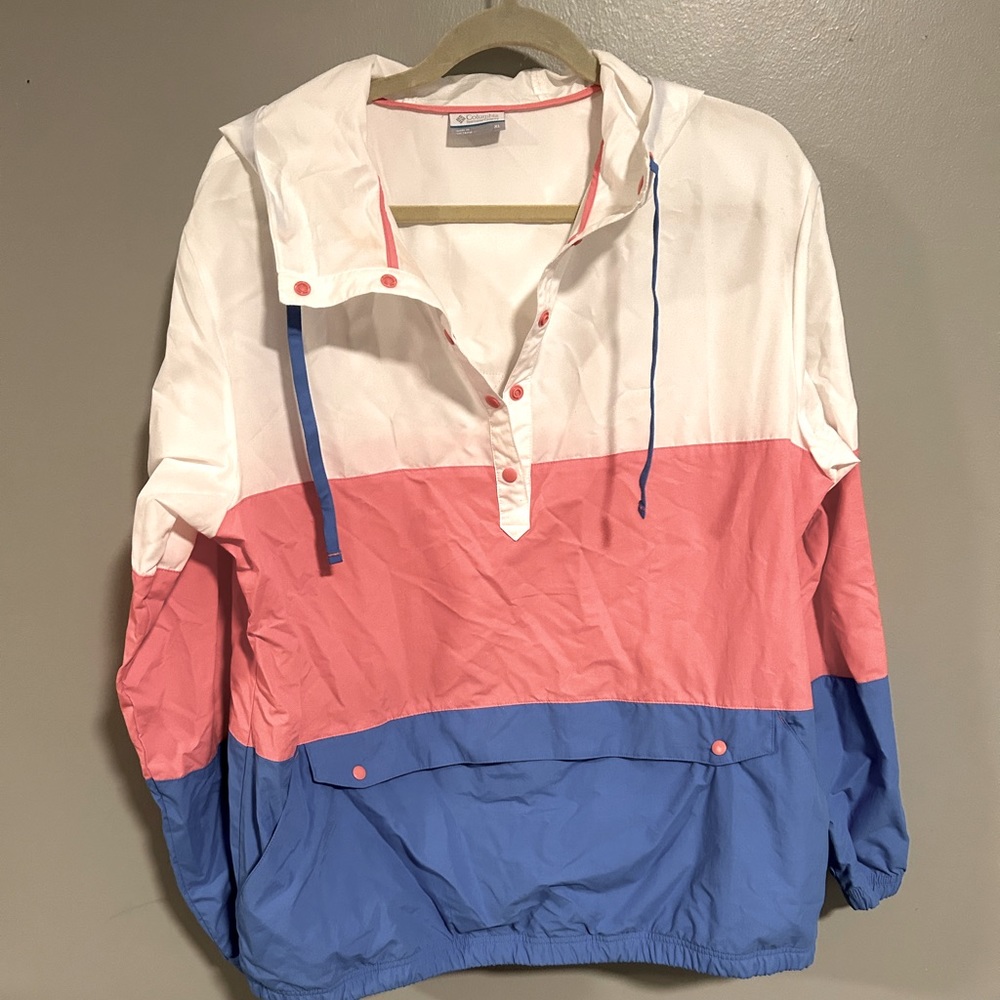 Women’s Columbia PFG Tamiami hoodie/windbreaker Color Block XL